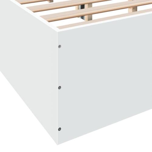 Sengestel 135x190 cm konstrueret træ hvid