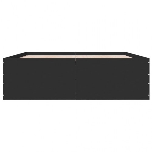 Sengestel 150x200 cm konstrueret træ sort