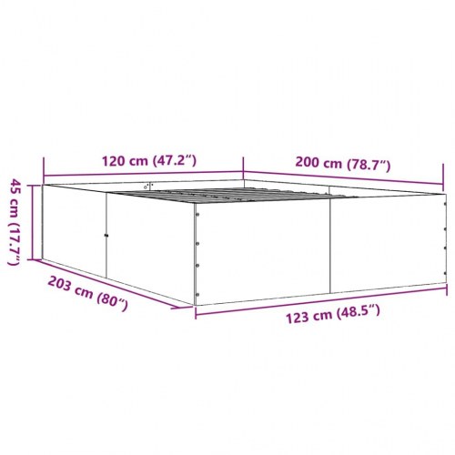 Gulvsengramme i brunt eg 120 x 200 cm