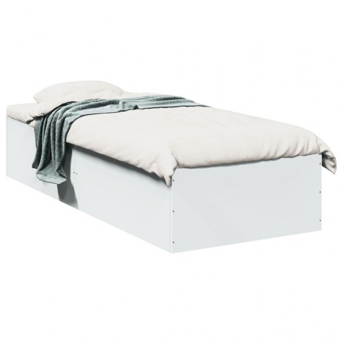 Sengeramme 90 x 190 cm i konstrueret træ - hvid