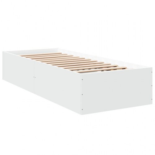 Sengeramme 90 x 190 cm i konstrueret træ - hvid