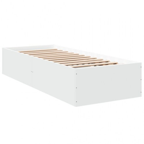 Sengeramme 90 x 190 cm i konstrueret træ - hvid