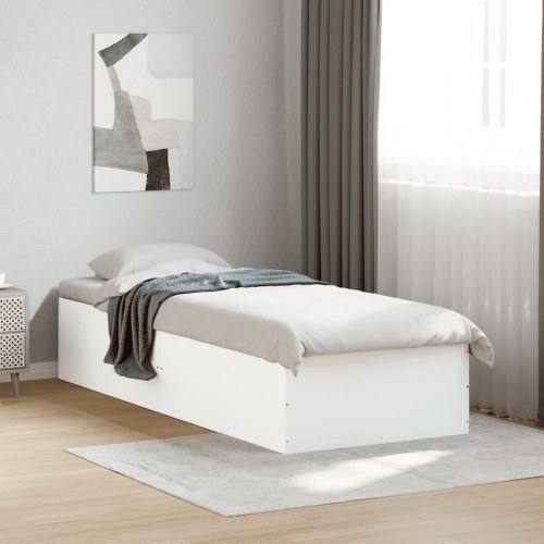 Sengeramme 90 x 200 cm i konstrueret træ - hvid