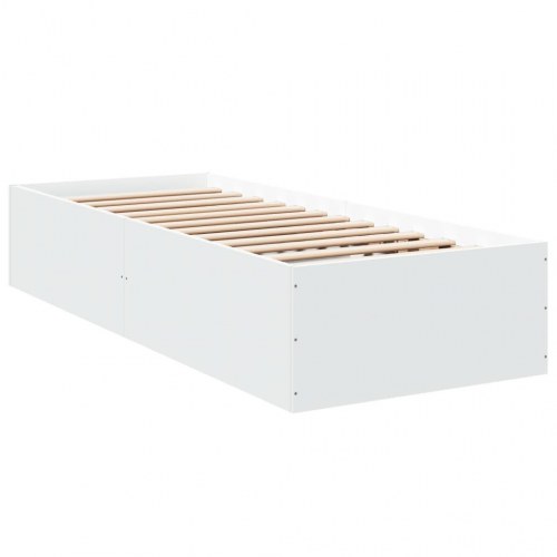 Sengeramme 100 x 200 cm i konstrueret træ - hvid