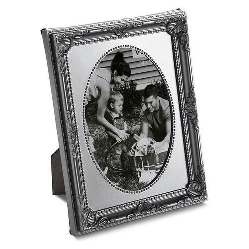 Fotoramme Plastik Vintage Sølvfarvet Oval 10 x 15 cm
