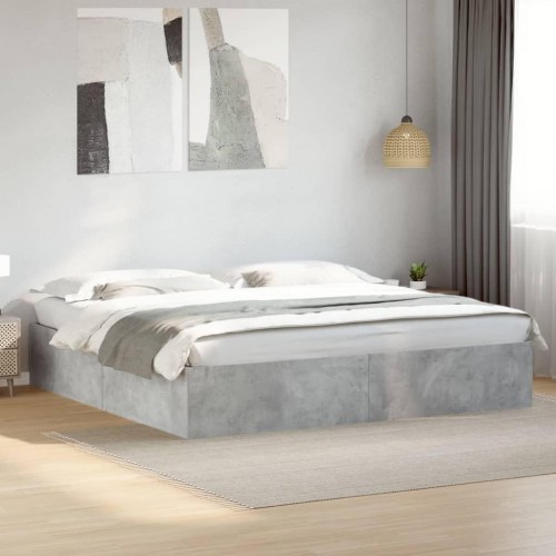 Sengestel 180x200 cm konstrueret træ betongrå