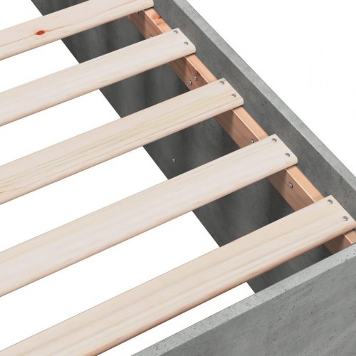 Sengeramme 75 x 190 cm i konstrueret træ - betongrå
