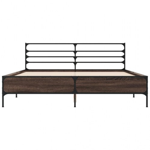 Sengestel med hovedgærde 150 x 200 cm - brun egetræ