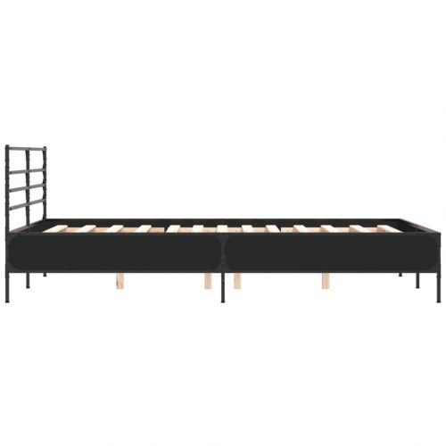 Sengestel 135 x 190 cm med hovedgærde - sort