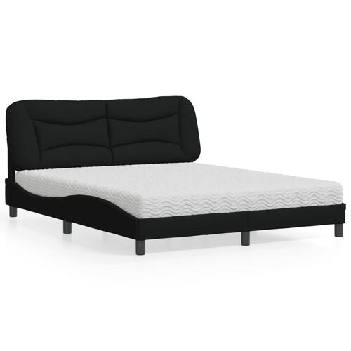 Seng med madras 160x200 cm stof sort