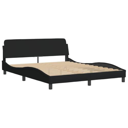 Seng med madras 160x200 cm stof sort