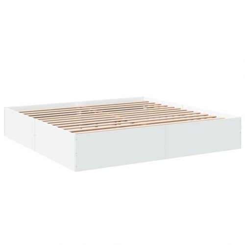 Sengestel 200x200 cm konstrueret træ hvid