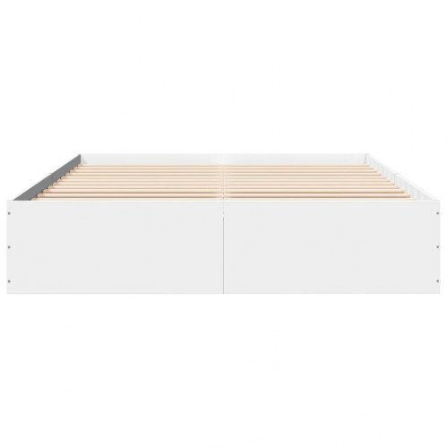 Sengestel 150 × 200 cm i hvidt konstrueret træ