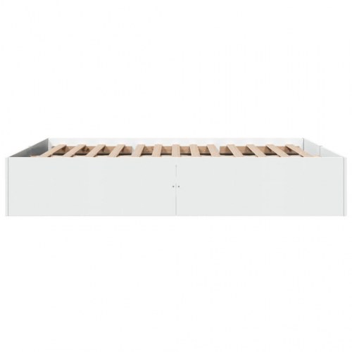 Sengestel 150 × 200 cm i hvidt konstrueret træ