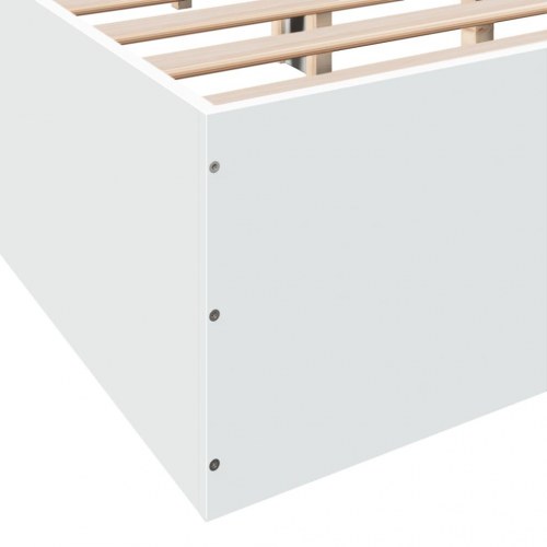 Sengestel 150 × 200 cm i hvidt konstrueret træ