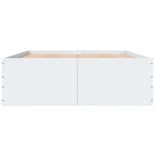 Sengestel 135 x 190 cm i konstrueret træ - hvid