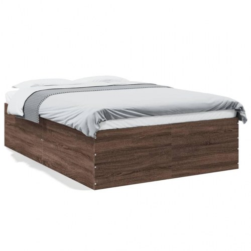 Sengestel 135 x 190 cm i brun eg