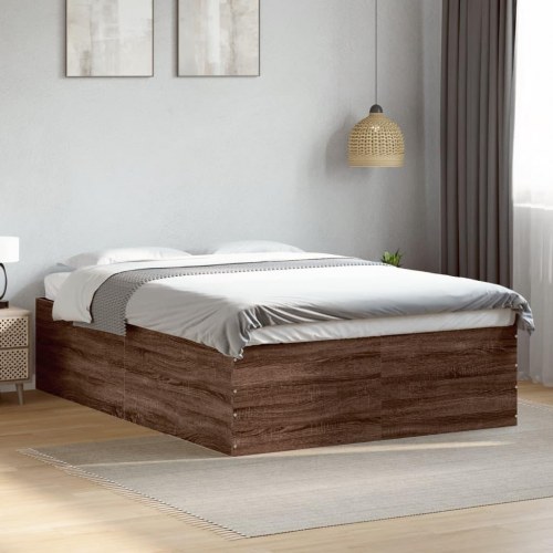 Sengestel 135 x 190 cm i brun eg