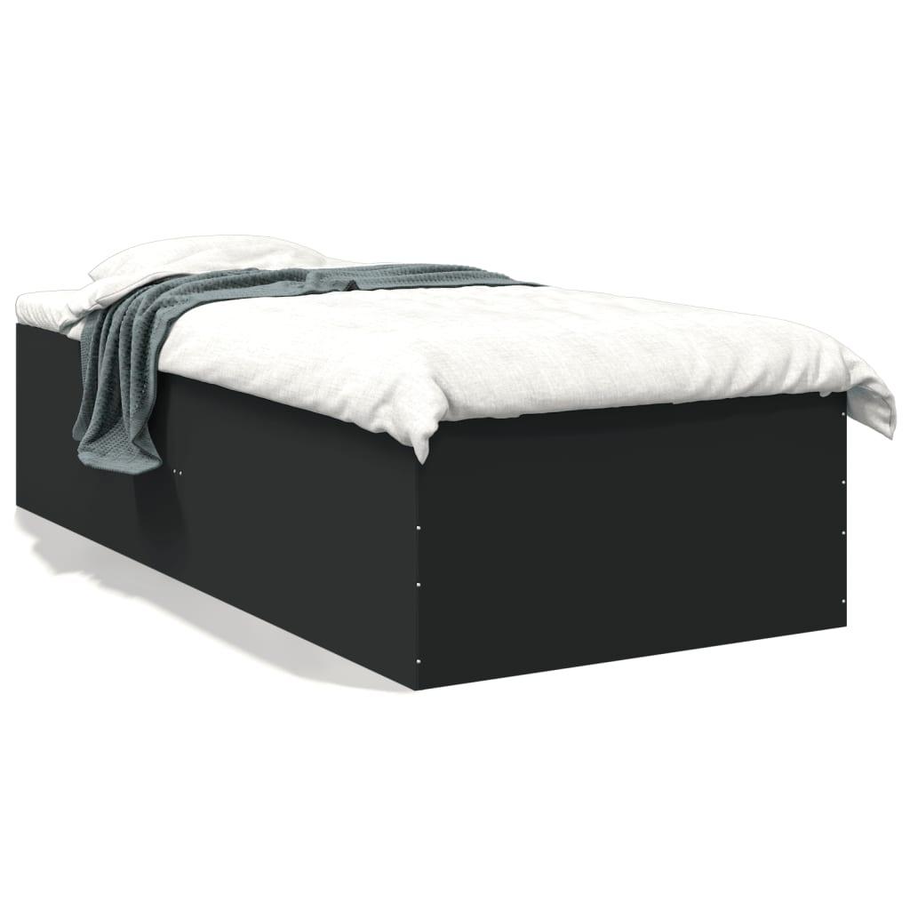 Sengeramme 100x200 Cm Konstrueret Træ Sort