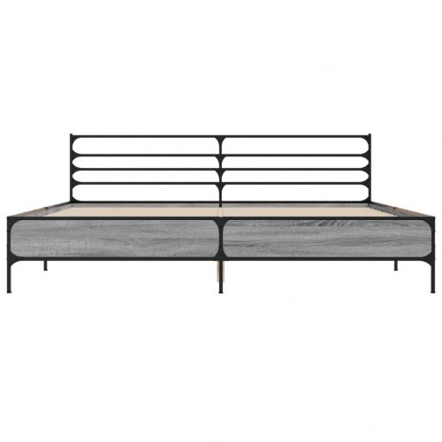 Sengestel 180x200 cm konstrueret træ og metal grå sonoma-eg