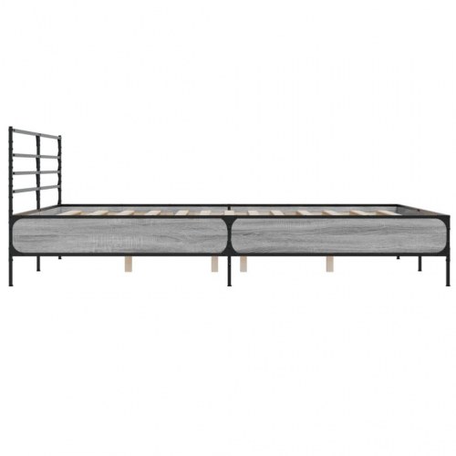 Sengestel 180x200 cm konstrueret træ og metal grå sonoma-eg