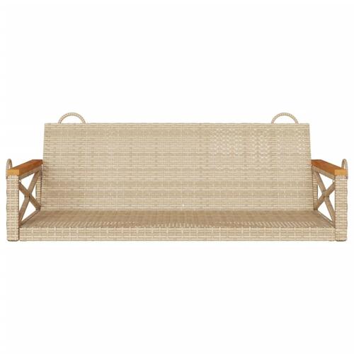 Gyngebænk 109x62x40 cm polyrattan beige