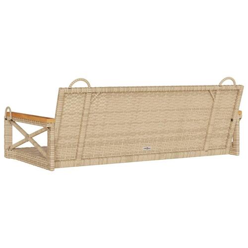 Gyngebænk 109x62x40 cm polyrattan beige