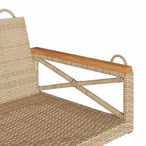 Gyngebænk 109x62x40 cm polyrattan beige