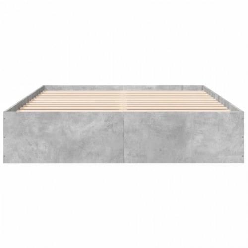 Sengestel 150 x 200 cm i konstrueret træ - betongrå