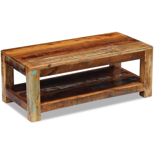 Sofabord 90x45x35 cm massivt genbrugstræ
