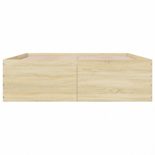 Sengestel 150 x 200 cm i konstrueret træ - sonoma-eg