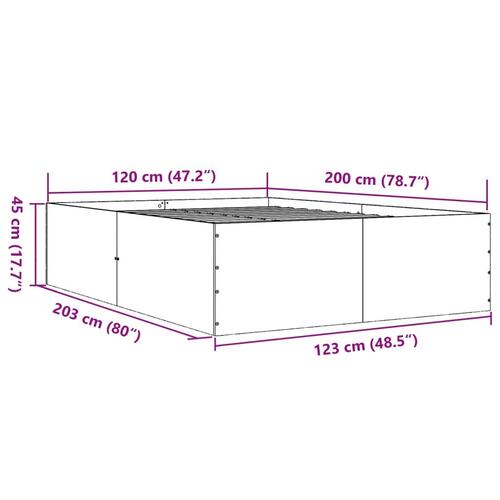 Sengestel 120x200 cm konstrueret træ hvid