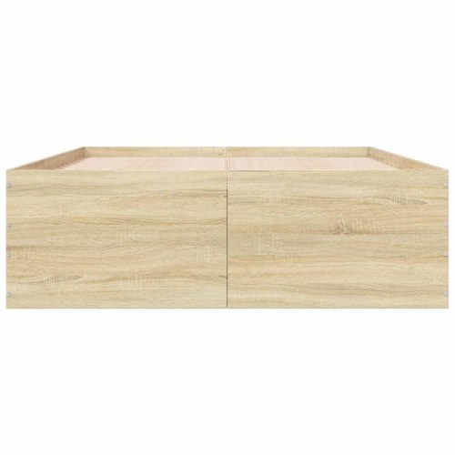 Sengestel 140x190 cm konstrueret træ sonoma-eg