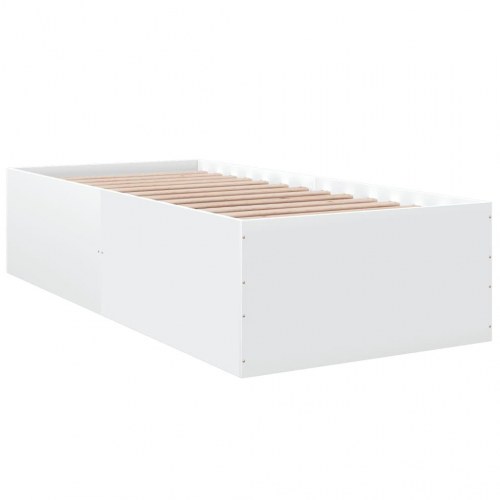 Sengeramme 100 x 200 cm i konstrueret træ - hvid