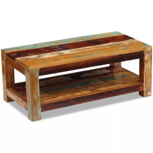 Sofabord 90x45x35 cm massivt genbrugstræ