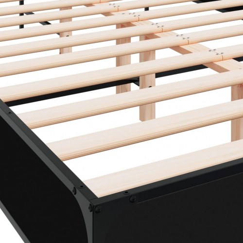 Sengestel med lameller 120 x 200 cm - sort