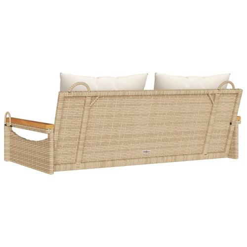Havebænk med hynder 109x62x40 cm polyrattan beige
