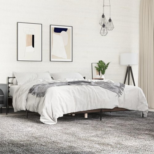 Sengestel 180 x 200 cm med hovedgærde - brun egetræ