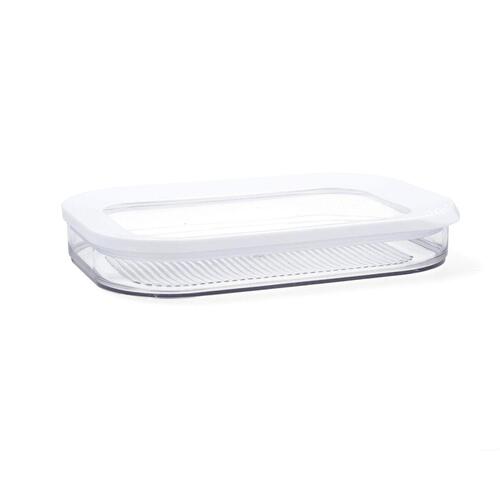 Rektangulær madkasse med Låg Quid Rico Gennemsigtig Plastik 22 x 16 x 3,5 cm