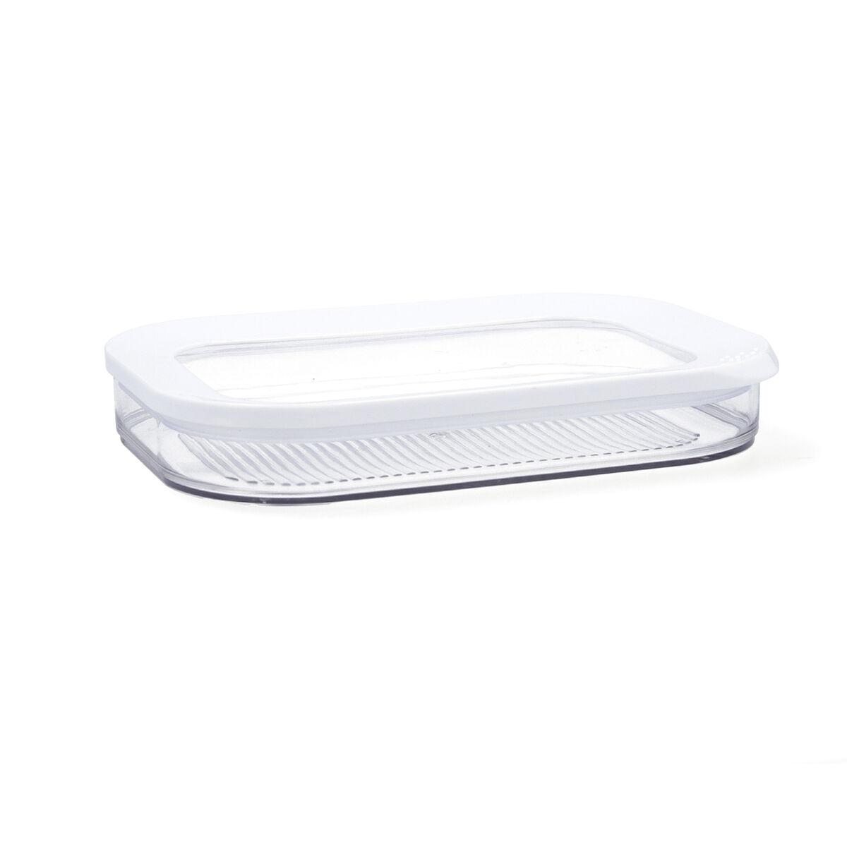 Rektangulær madkasse med Låg Quid Rico Gennemsigtig Plastik 22 x 16 x 3,5 cm