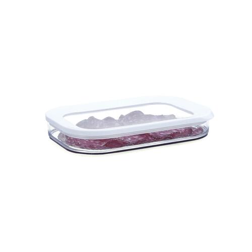 Rektangulær madkasse med Låg Quid Rico Gennemsigtig Plastik 22 x 16 x 3,5 cm