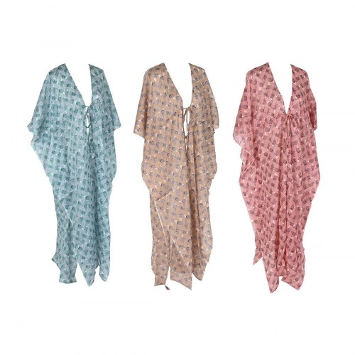 Sarong sæt 3 stk - , brun/turkisblå/koral