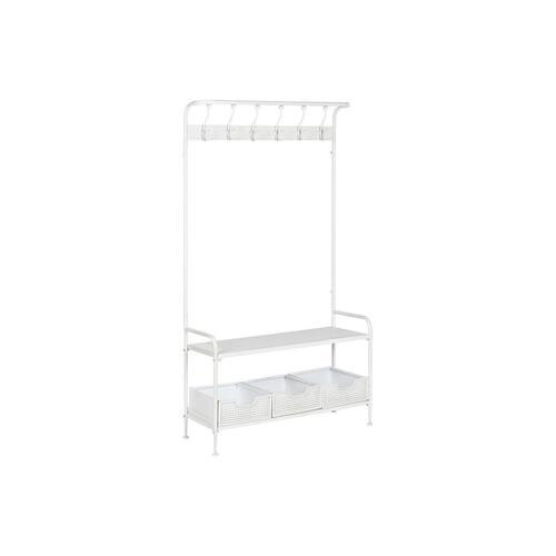 Entrebord med skuffer Home ESPRIT Hvid Metal 110 x 36 x 186 cm