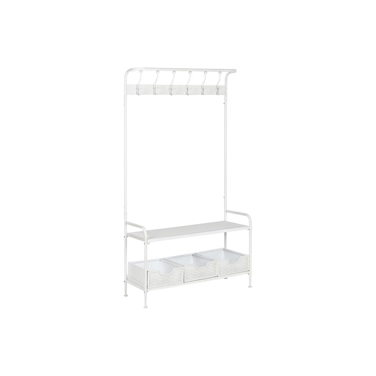 Entrebord med skuffer Home ESPRIT Hvid Metal 110 x 36 x 186 cm