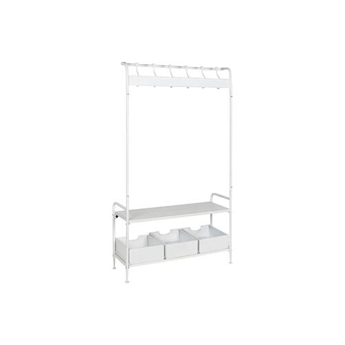 Entrebord med skuffer Home ESPRIT Hvid Metal 110 x 36 x 186 cm