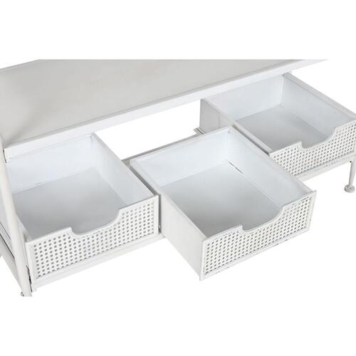 Entrebord med skuffer Home ESPRIT Hvid Metal 110 x 36 x 186 cm