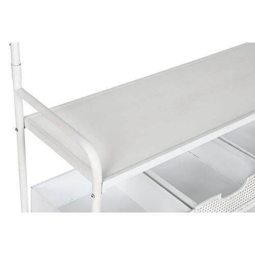 Entrebord med skuffer Home ESPRIT Hvid Metal 110 x 36 x 186 cm