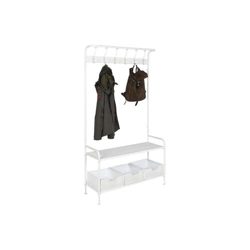 Entrebord med skuffer Home ESPRIT Hvid Metal 110 x 36 x 186 cm