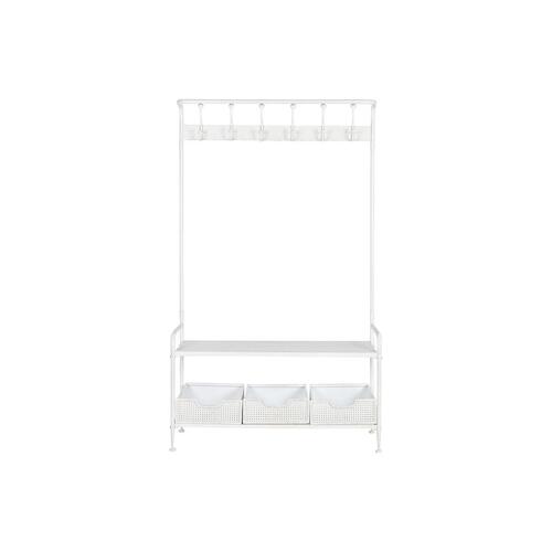 Entrebord med skuffer Home ESPRIT Hvid Metal 110 x 36 x 186 cm