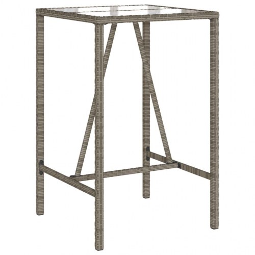Barbord til haven i polyrattan 70 x 70 x 110 cm grå